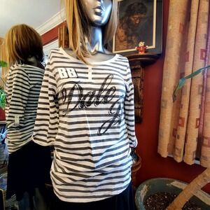Chase Authentics Dale Jr. #88 Striped Henley Top Women's M 3/4 Sleeves 2013 NEW‎